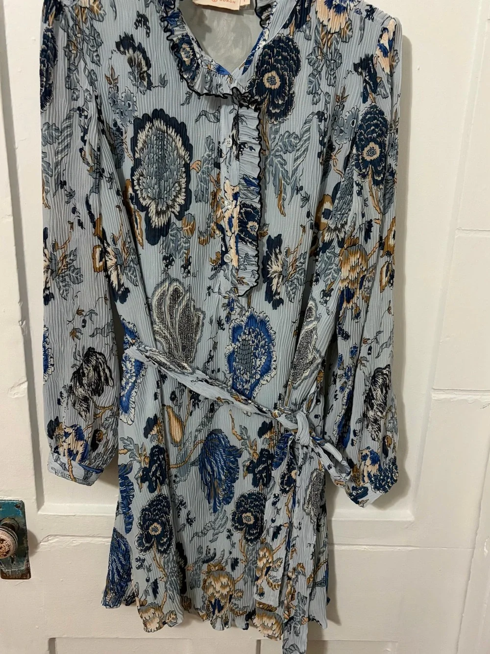 Tory Burch Deneuve Ruffle-Trim Floral-Print Dress